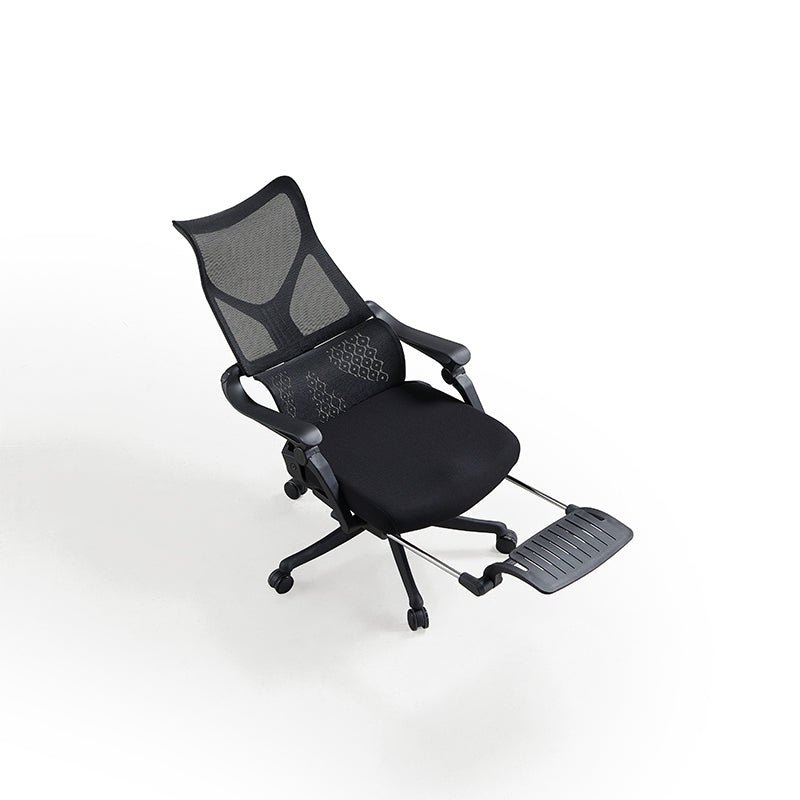 Moses Adjustable Height Office Chair with Lumbar Support and Caster Wheels Black Color