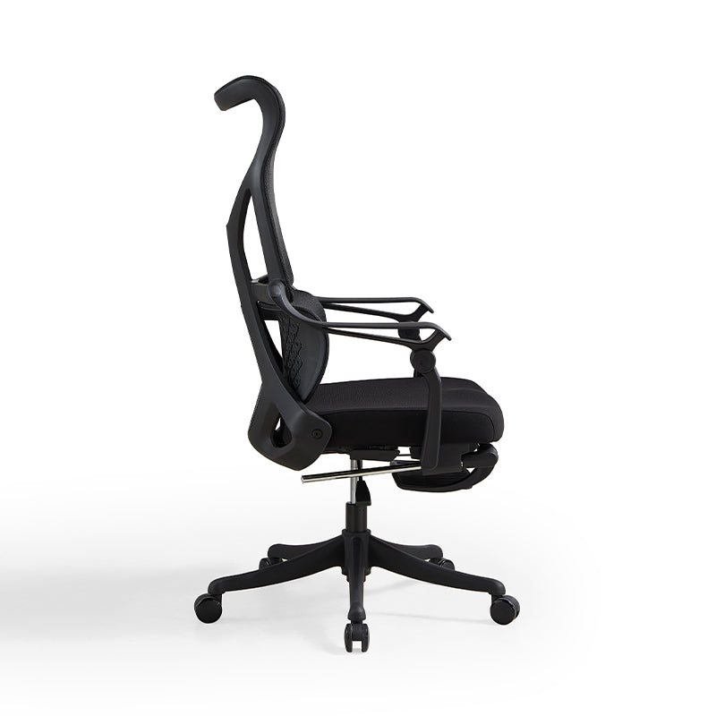 Moses Adjustable Height Office Chair with Lumbar Support and Caster Wheels Black Color