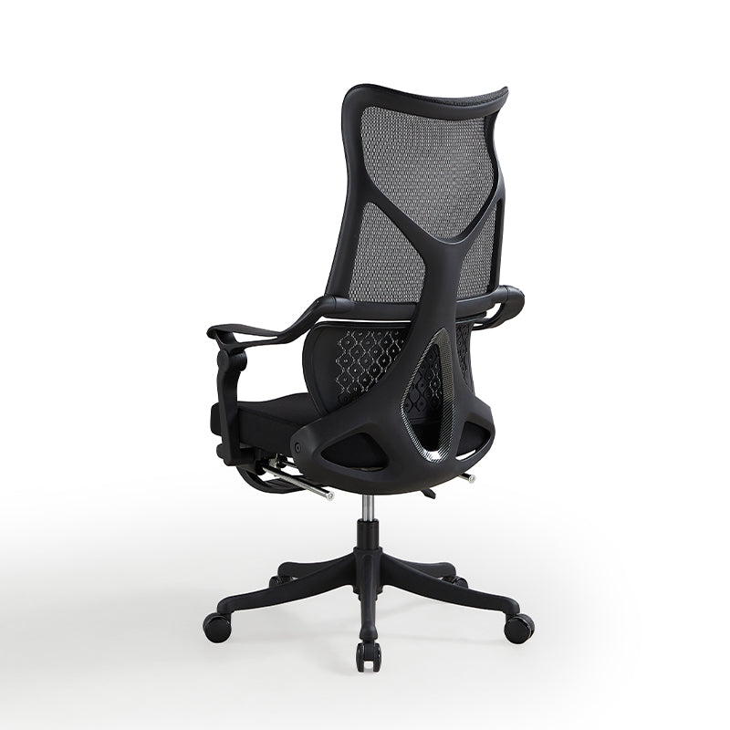Moses Adjustable Height Office Chair with Lumbar Support and Caster Wheels Black Color