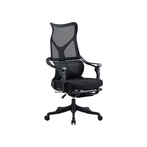 Moses Adjustable Height Office Chair with Lumbar Support and Caster Wheels Black Color