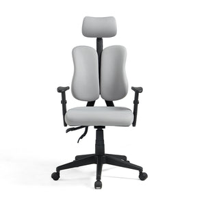 Myra Adjustable Height Office Chair with Headrest/Caster Wheels Grey & Black Color