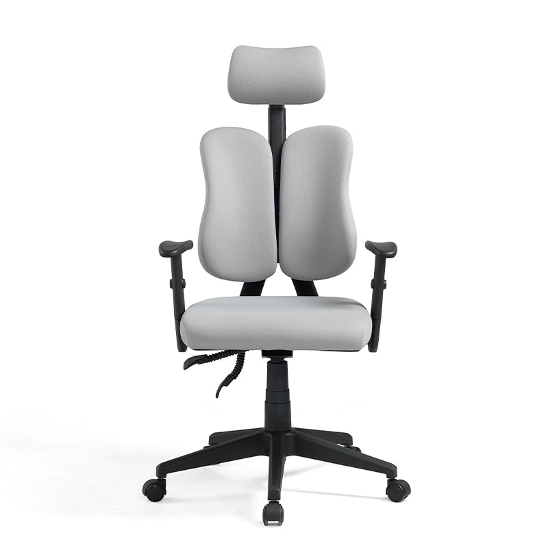 Myra Adjustable Height Office Chair with Headrest/Caster Wheels Grey & Black Color
