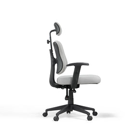 Myra Adjustable Height Office Chair with Headrest/Caster Wheels Grey & Black Color