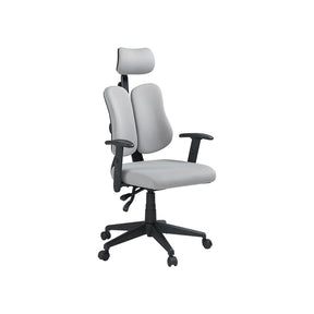 Myra Adjustable Height Office Chair with Headrest/Caster Wheels Grey & Black Color