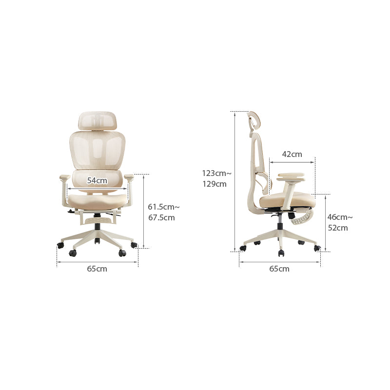 Myrna Adjustable Height Office Chair with Lumbar Support and Headrest/Caster Wheels