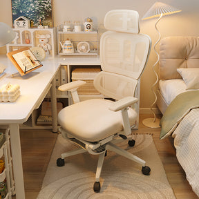 Myrna Adjustable Height Office Chair with Lumbar Support and Headrest/Caster Wheels