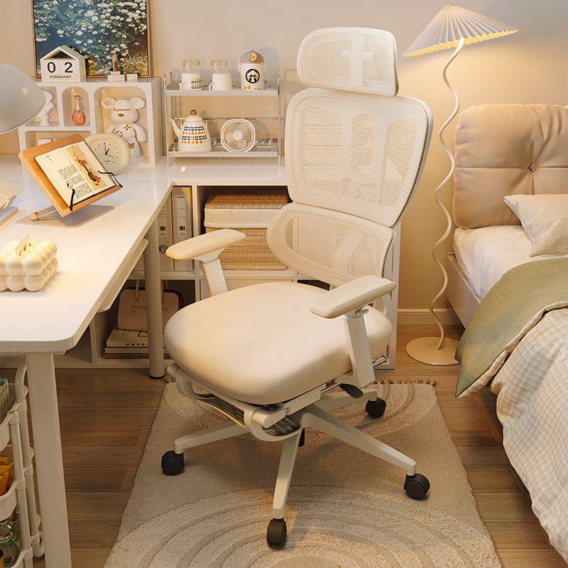 Myrna Adjustable Height Office Chair with Lumbar Support and Headrest/Caster Wheels