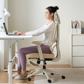 Myrna Adjustable Height Office Chair with Lumbar Support and Headrest/Caster Wheels