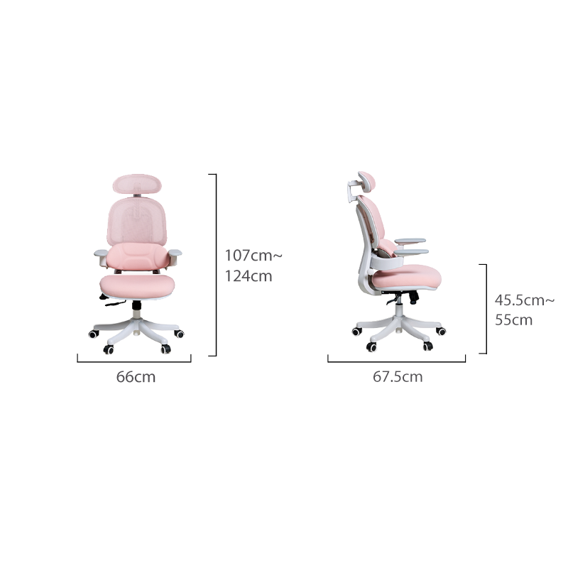 Nadia Adjustable Height Office Chair with Lumbar Support and Headrest/Caster Wheels Multiple Color