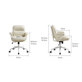 Nadine Height Adjustable Office Chair/Computer Chair with Armrests Scratch-Resistant Fabric White Color