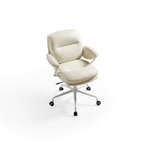 Nadine Height Adjustable Office Chair/Computer Chair with Armrests Scratch-Resistant Fabric White Color