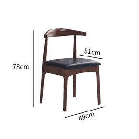 Leo Walnut Timber Chair/Solid wood legs/ PU leather/Minimalist
