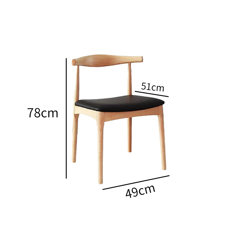 Leo Timber  Chair/Solid wood legs/ PU leather/Minimalist/Black Cushion