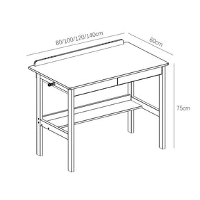 Gilman Classic Design Solid Timber Study Desk with Two Drawers