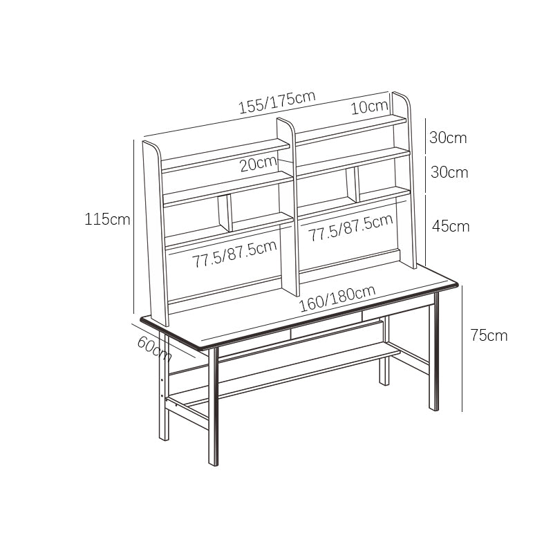 White Trejan Study Desk and Sinoa Chairs Set