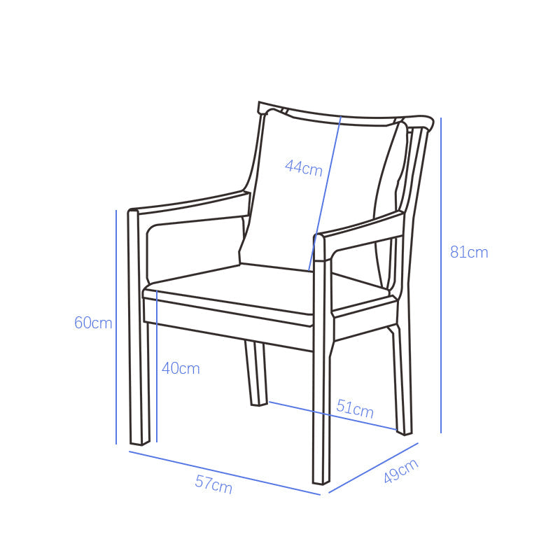 Ruger Solid Wood Leg Chair with Fabric Seat Cushion Study Chair