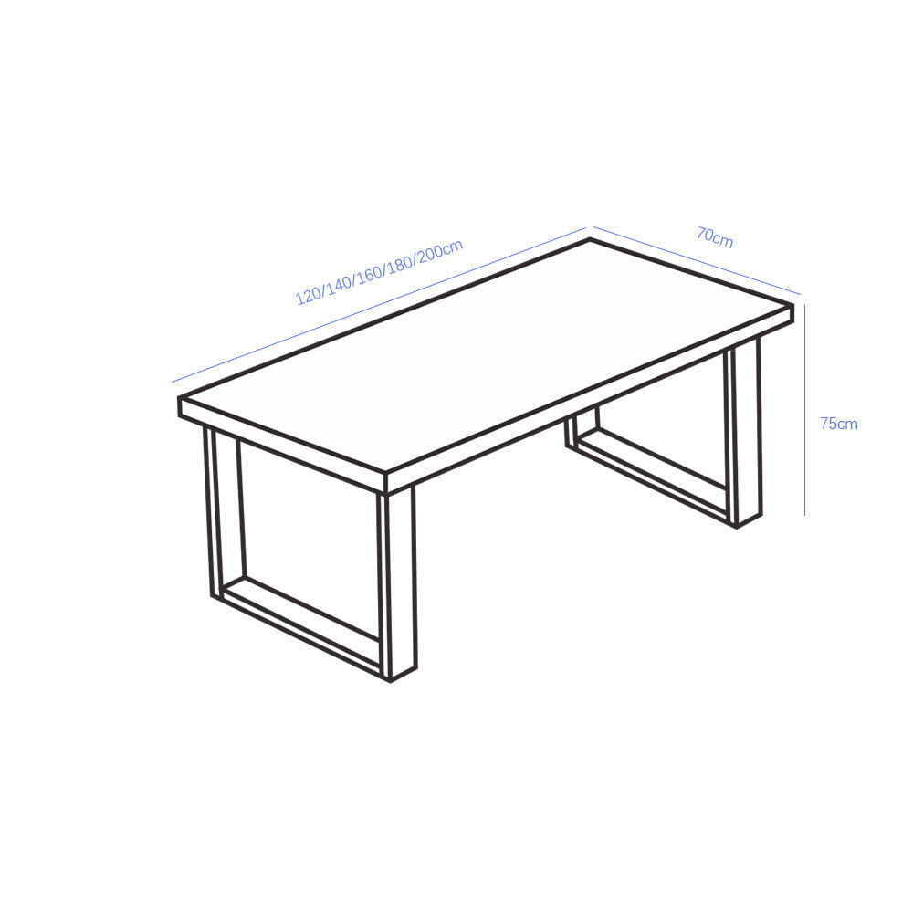 Binfah Classic Design Solid Timber Slab Study Desk in Multiple Color and Sizes