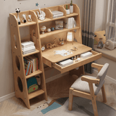 Natural Bryla Study Desk and Z Shape Chair Set