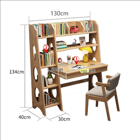 Natural Bryla Study Desk and Z Shape Chair Set