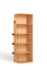 Hazelnut-Shaped Wood Kids' Corner Bookcase in Natural Wood Color
