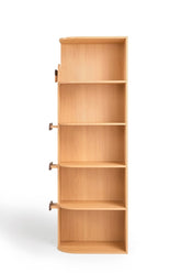 Hazelnut-Shaped Wood Kids' Corner Bookcase in Natural Wood Color