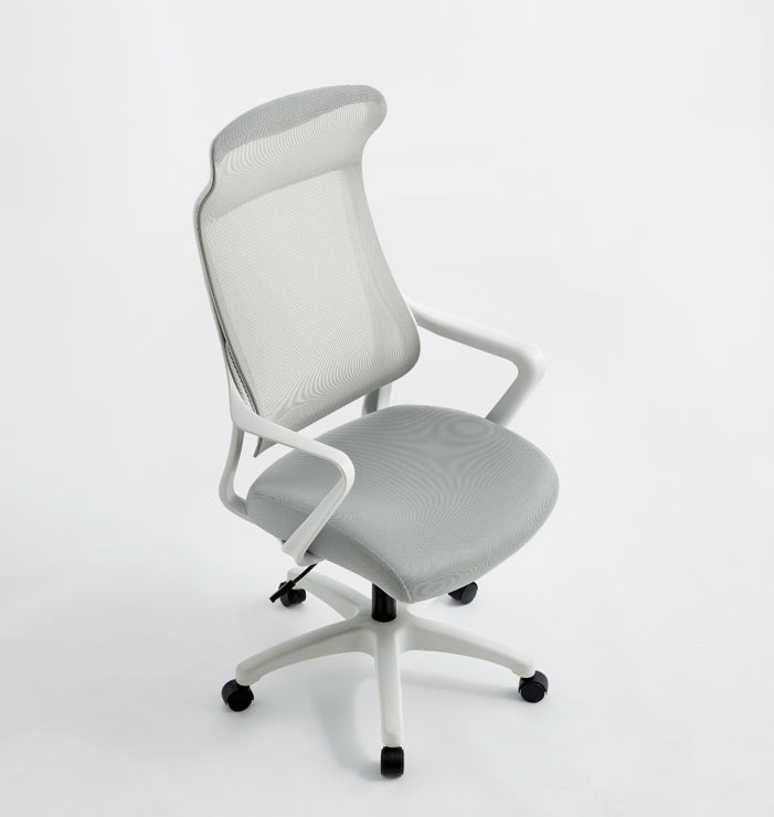 Adjustable Height Mesh Office Chair with Lumbar Support and Headrest/Caster Wheels