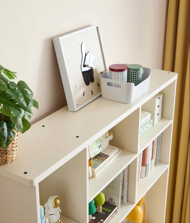 White Study Desk for Kids with Book Shelves and Storage Cabinet