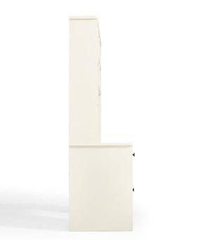 White Study Desk for Kids with Book Shelves and Storage Cabinet