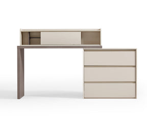 Italian-Style Dual-Tone Study Desk/Vanity Table/Dressers with Multifunctional Storage and 3 Drawers