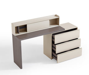 Italian-Style Dual-Tone Study Desk/Vanity Table/Dressers with Multifunctional Storage and 3 Drawers