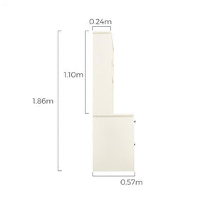 White Study Desk for Kids with Book Shelves and Storage Cabinet