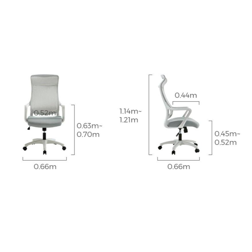 Adjustable Height Mesh Office Chair with Lumbar Support and Headrest/Caster Wheels