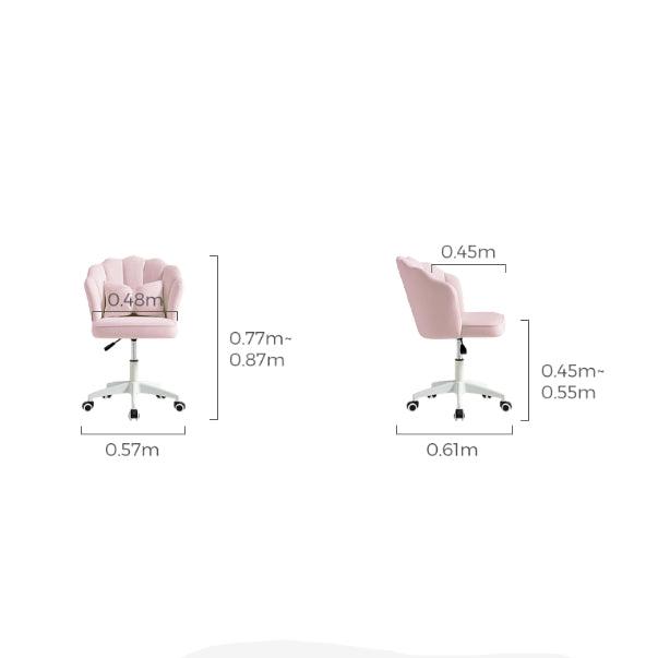 Pink Adjustable Height Swivel Computer Chair with Wheels and Cushion/Pink Office Chair
