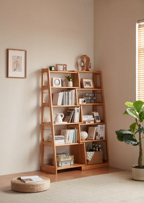 Tello Solid Timber Extendable Convertible Bookcase Adjustable Multi Function Storage/Corner Book Shelf