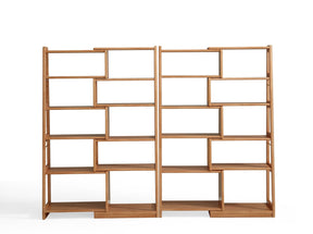 Tello Solid Timber Extendable Convertible Bookcase Adjustable Multi Function Storage/Corner Book Shelf