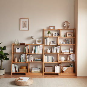 Tello Solid Timber Extendable Convertible Bookcase Adjustable Multi Function Storage/Corner Book Shelf