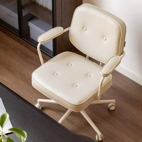 Adjustable Height Computer Chair/Office Chair with Eco Synthetic Leather Cushion and Caster Wheels
