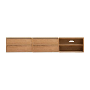 Madison FAS-Graded Solid American Oak Wood Floor-standing Modular Storage Cabinet Chest Set for Home