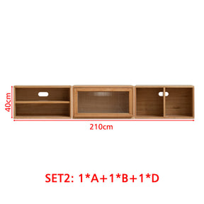 Madison FAS-Graded Solid American Oak Wood Floor-standing Modular Storage Cabinet Chest Set for Home