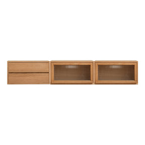 Madison FAS-Graded Solid American Oak Wood Floor-standing Modular Storage Cabinet Chest Set for Home