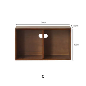 Julius 70cm FAS-Graded Solid Black Walnut Wood Floor-standing Modular Storage Cabinet Chest Set for Home