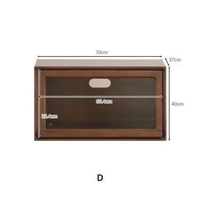 Julius 70cm FAS-Graded Solid Black Walnut Wood Floor-standing Modular Storage Cabinet Chest Set for Home