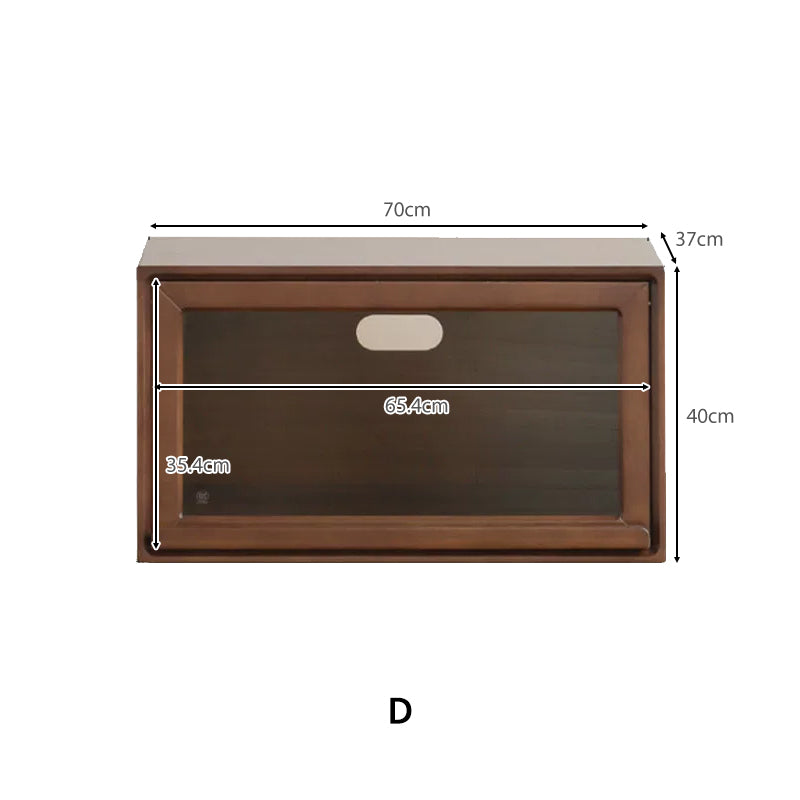 Julius 70cm FAS-Graded Solid Black Walnut Wood Floor-standing Modular Storage Cabinet Chest Set for Home