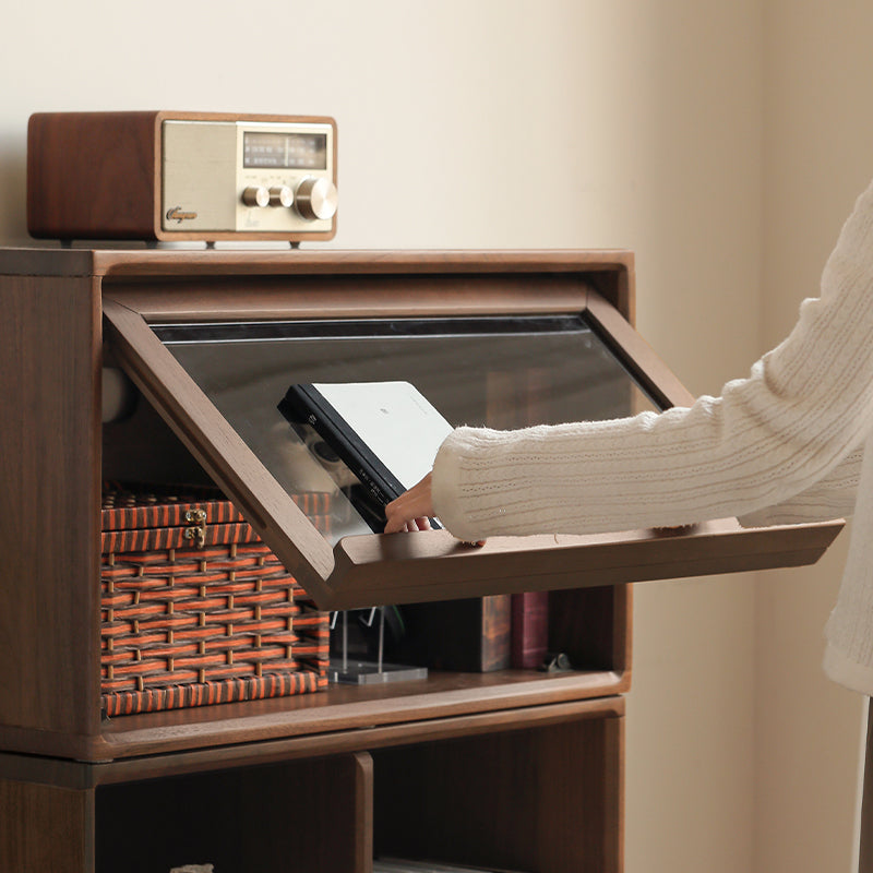 Julius 70cm FAS-Graded Solid Black Walnut Wood Floor-standing Modular Storage Cabinet Chest Set for Home