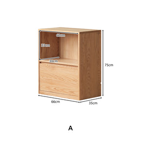 Oakley 66cm FAS-Graded Solid American Oak Wood Floor-standing Modular Storage Cabinet Chest Set/Bookcase for Home