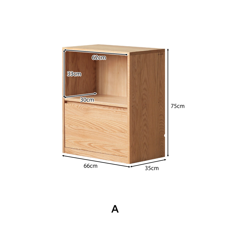 Oakley 66cm FAS-Graded Solid American Oak Wood Floor-standing Modular Storage Cabinet Chest Set/Bookcase for Home