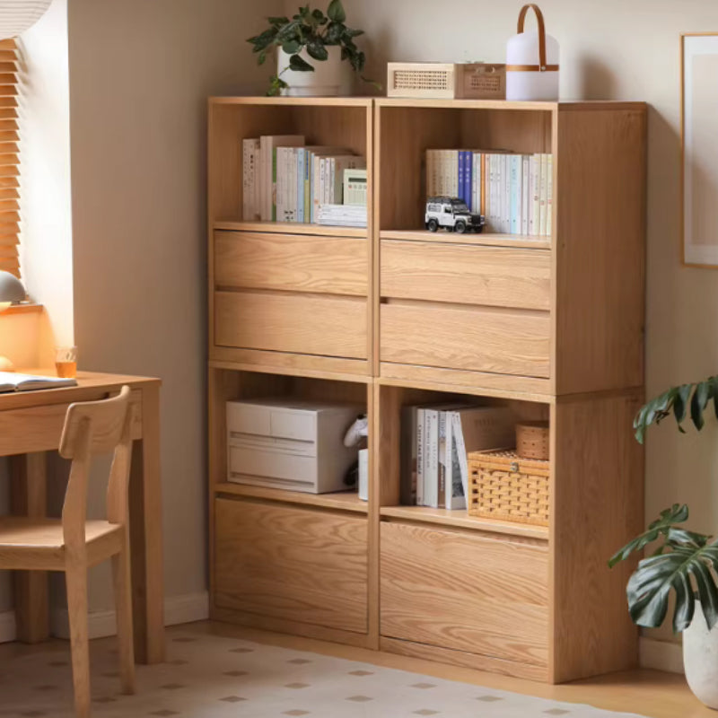 Oakley 66cm FAS-Graded Solid American Oak Wood Floor-standing Modular Storage Cabinet Chest Set/Bookcase for Home