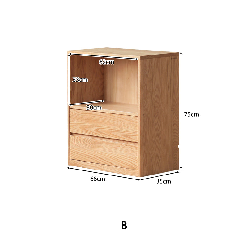 Oakley 66cm FAS-Graded Solid American Oak Wood Floor-standing Modular Storage Cabinet Chest Set/Bookcase for Home