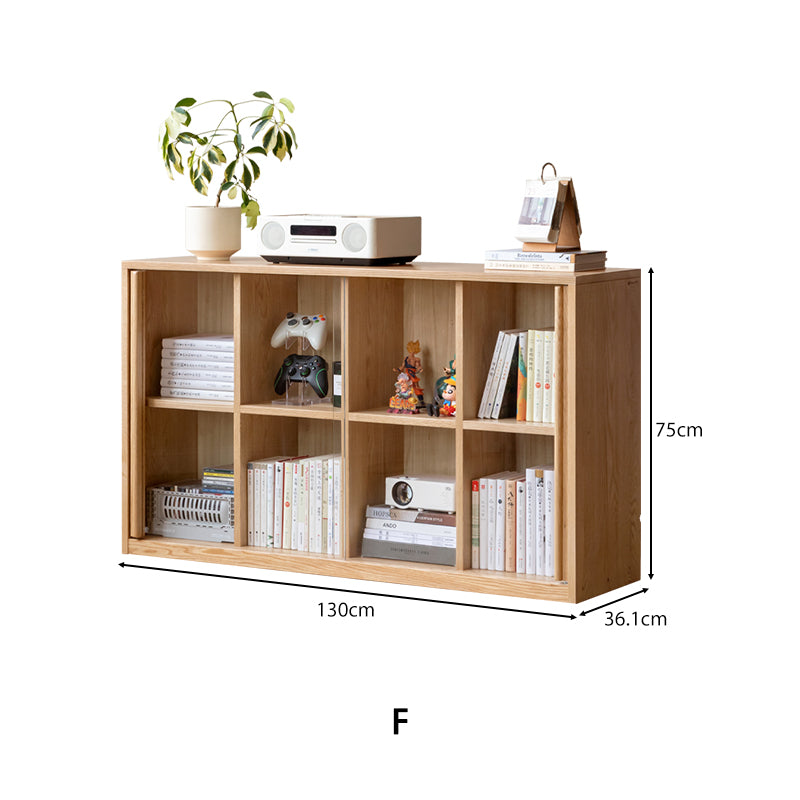 Oakley FAS-Graded Solid American Oak Wood Floor-standing Storage Cabinet Chest/Bookcase for Home Natural Wood Color