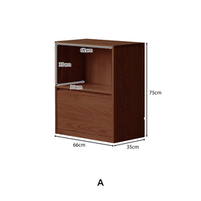 Oakley 66cm FAS-Graded Solid American Oak Wood Floor-standing Modular Storage Cabinet Chest Set/Bookcase for Home